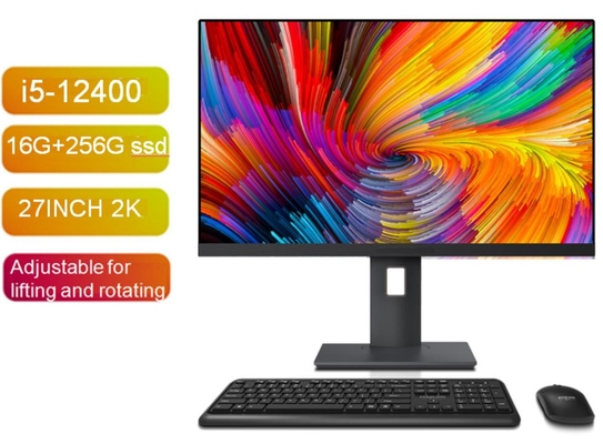 27 Zoll Intel I5-12400 CPU 16G + 256G SSD All-in-One PCs mit Win7/8/10/11